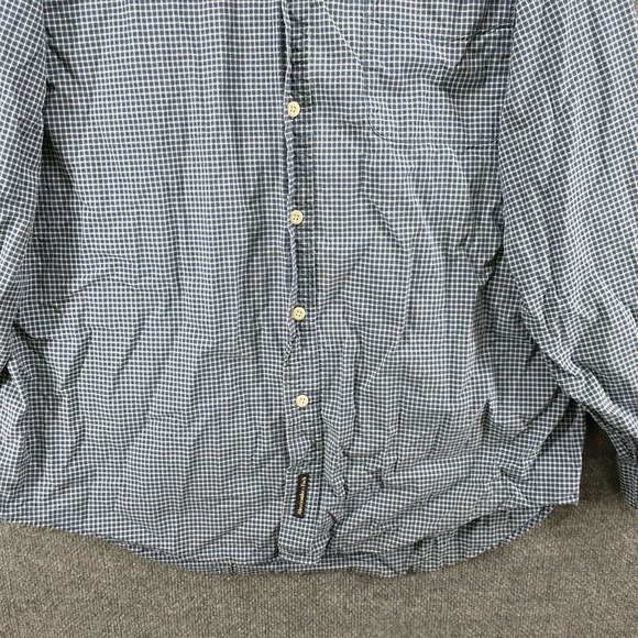 Abercrombie & Fitch Men's Button-Down Shirt Blue White Large Long Sleeve Check - Picture 4 of 12
